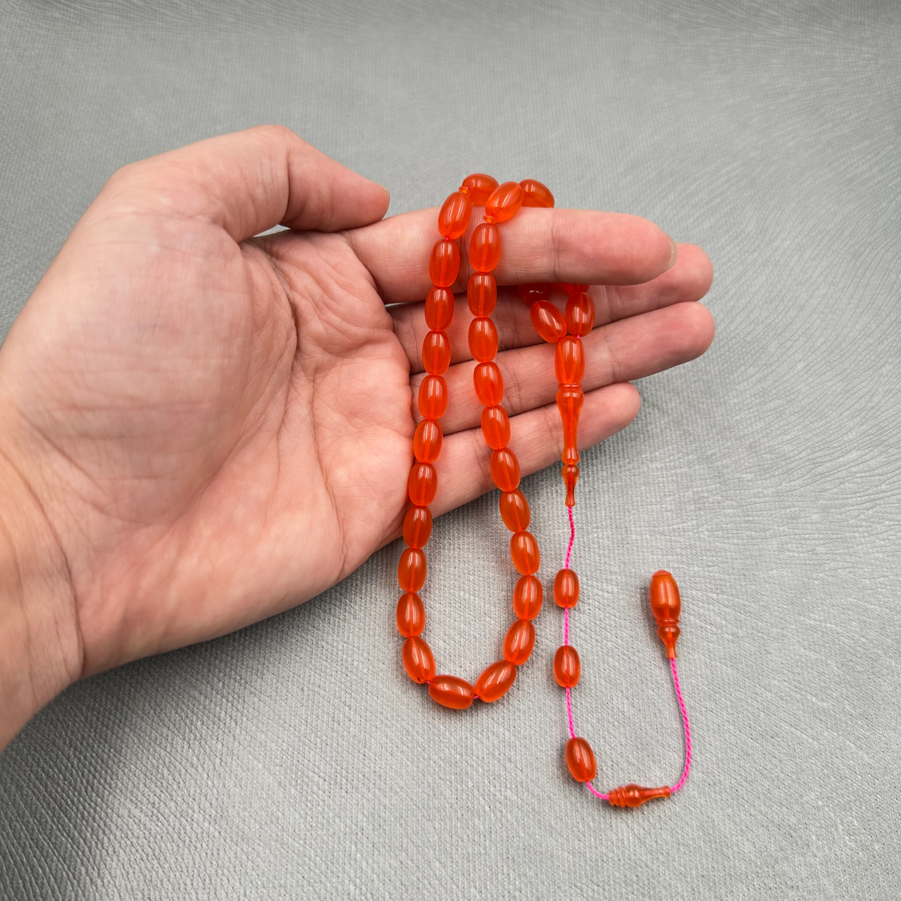 Buğulu Hamur Sıkma Kehribar Özel Malzeme ve Usta İşçilik Koleksiyonluk Tespih